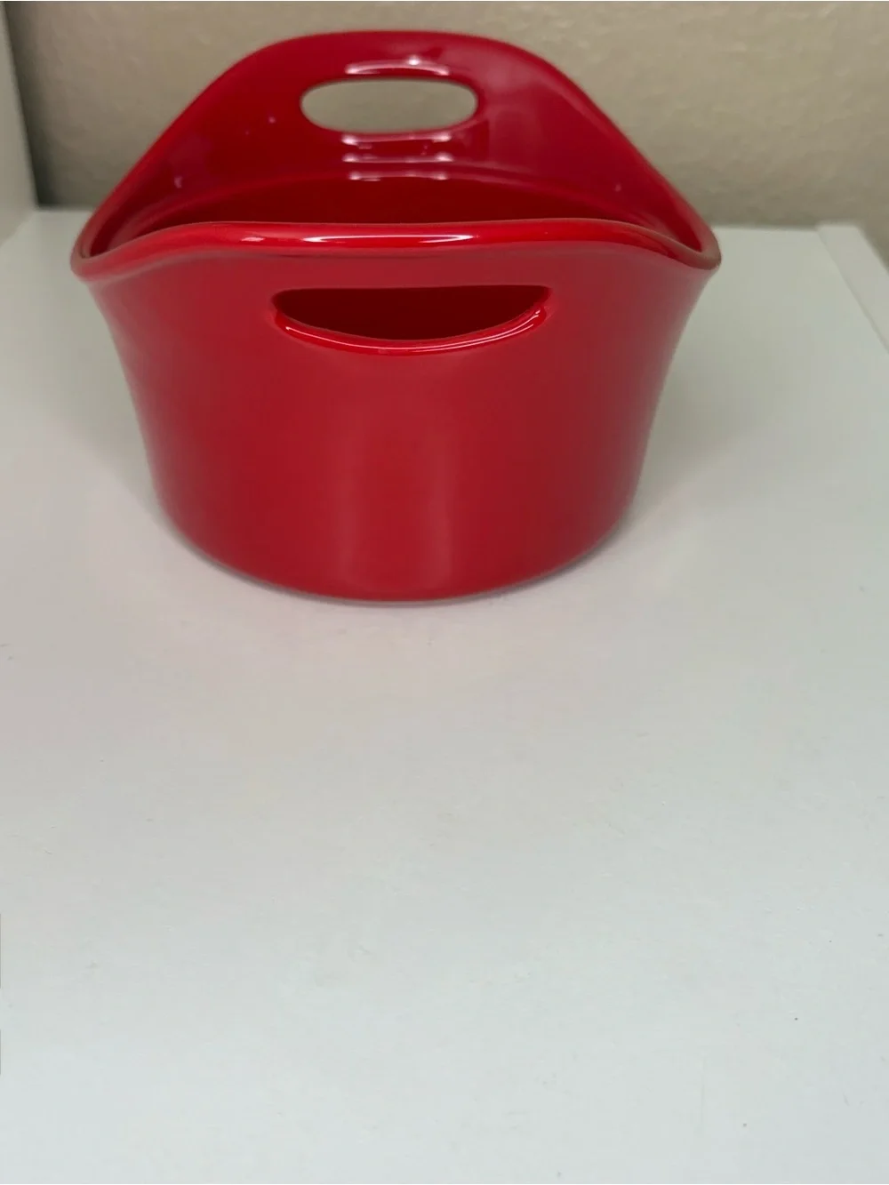 Rachael Ray Red Stoneware 18oz Individual Casserole Dish Bubble & Brown Baker